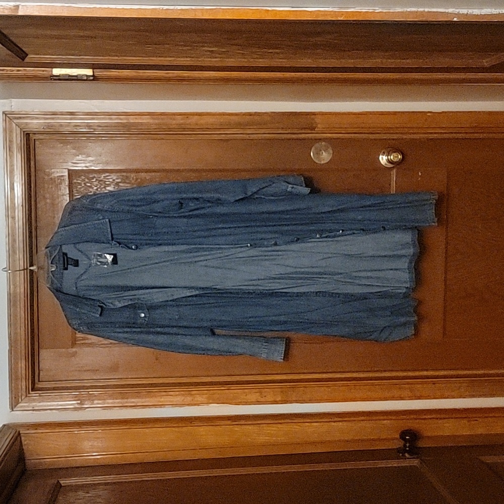 Jean dress with tie in the back.